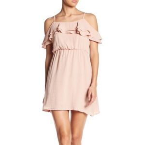 Lush Ruffle Cold Shoulder Dress